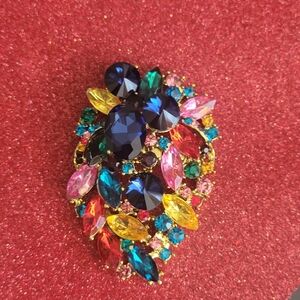 2  Beautiful Brooches. Vibrant Colors, Stones, Eye-catching Sparkle & Bling